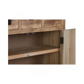 Cassettiera Home ESPRIT Nero Naturale Abete Legno MDF Orientale 63 x 27 x 101 cm