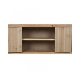 Mobile TV Home ESPRIT Nero Naturale Abete Legno MDF 130 x 24 x 51 cm