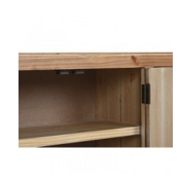 Mobile TV Home ESPRIT Nero Naturale Abete Legno MDF 130 x 24 x 51 cm
