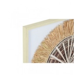Tela Home ESPRIT Bianco Naturale Boho 60 x 3 x 60 cm (2 Unità)
