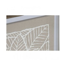 Tela Home ESPRIT Bianco Beige Foglia della pianta Città 50 x 4 x 60 cm (2 Unità)