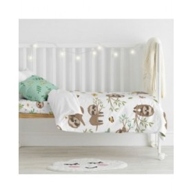 Set di copripiumino HappyFriday Moshi Moshi Happy Sloth Multicolore Culla Neonato 2 Pezzi