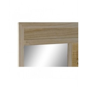 Appendiabiti con specchio Home ESPRIT Naturale Rattan Legno di paulownia Specchio 92 x 40 x 181 cm