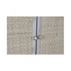 Appendiabiti con specchio Home ESPRIT Naturale Rattan Legno di paulownia Specchio 92 x 40 x 181 cm