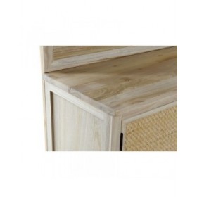 Appendiabiti con specchio Home ESPRIT Naturale Rattan Legno di paulownia Specchio 92 x 40 x 181 cm