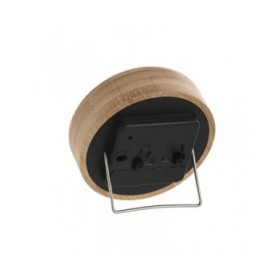 Orologio da Tavolo Home ESPRIT Bianco Nero Bambù 10 x 4,3 x 10 cm (2 Unità)