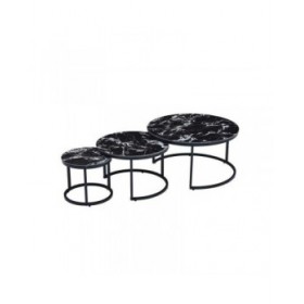 Tavolino Aggiuntivo Home ESPRIT Nero 80 x 80 x 1 cm