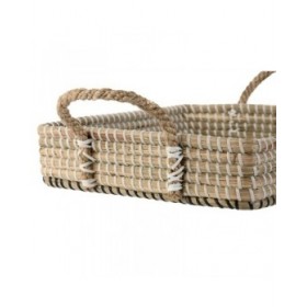 Set di Vassoi Home ESPRIT Naturale Marrone Chiaro Città 41 x 32 x 16 cm (2 Unità)
