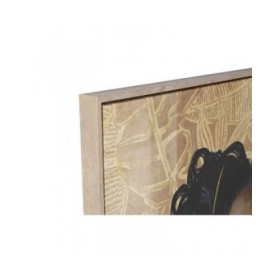 Quadro Home ESPRIT Nero Dorato Donna 103 x 4,5 x 143,5 cm (2 Unità)