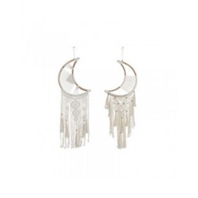 Decorazione pensile Home ESPRIT Crema Naturale Boho Macramé (2 Unità)