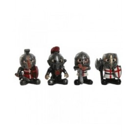 Statua Decorativa Home ESPRIT Rosso Grigio 7 x 4 x 9 cm (4 Unità)