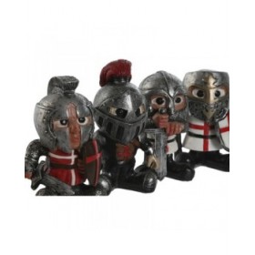Statua Decorativa Home ESPRIT Rosso Grigio 7 x 4 x 9 cm (4 Unità)
