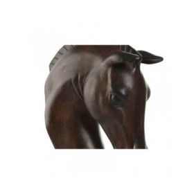 Lampada da Parete Home ESPRIT Nero Marrone scuro Coloniale Cavallo 220 V 18 x 21,5 x 50,5 cm (2 Unità)