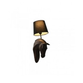 Lampada da Parete Home ESPRIT Nero Marrone scuro Coloniale Cavallo 220 V 18 x 21,5 x 50,5 cm (2 Unità)