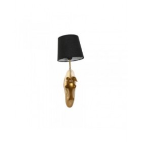 Lampada da Parete Home ESPRIT Nero Dorato Cavallo 220 V 18 x 21,5 x 50,5 cm (2 Unità)