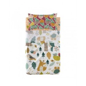 Set di Lenzuola HappyFriday Moshi Moshi Harvestwood Multicolore Culla Neonato 2 Pezzi
