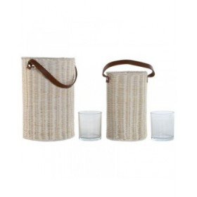 Portacandele Home ESPRIT Cristallo 20 x 20 x 30 cm (2 Unità)