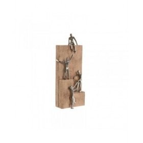Statua Decorativa Home ESPRIT Marrone Argentato Naturale 15 x 10 x 39 cm