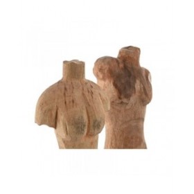 Statua Decorativa Home ESPRIT Marrone Nero Donna Uomo 13 x 9 x 40 cm (2 Unità)