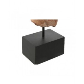 Statua Decorativa Home ESPRIT Marrone Nero Donna Uomo 13 x 9 x 40 cm (2 Unità)