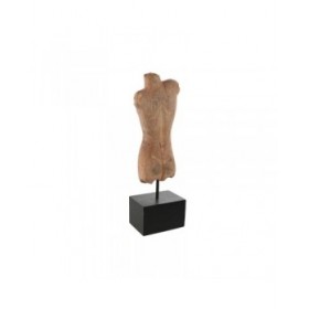 Statua Decorativa Home ESPRIT Marrone Nero Donna Uomo 13 x 9 x 40 cm (2 Unità)
