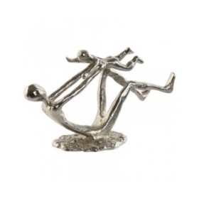 Statua Decorativa Home ESPRIT Argentato 25 x 8 x 14 cm (2 Unità)