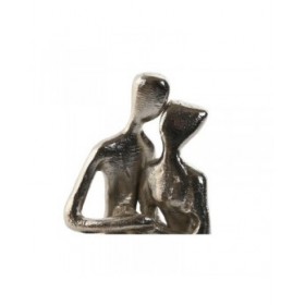 Statua Decorativa Home ESPRIT Nero Argentato Coppia 9 x 13 x 20 cm