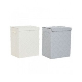 Cestino Home ESPRIT Grigio Crema 40 x 30 x 50 cm (2 Unità)