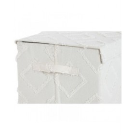Cestino Home ESPRIT Grigio Crema 40 x 30 x 50 cm (2 Unità)