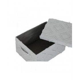 Set di Scatole Decorative Home ESPRIT Grigio Crema 40 x 30 x 20 cm 3 Pezzi (2 Unità)