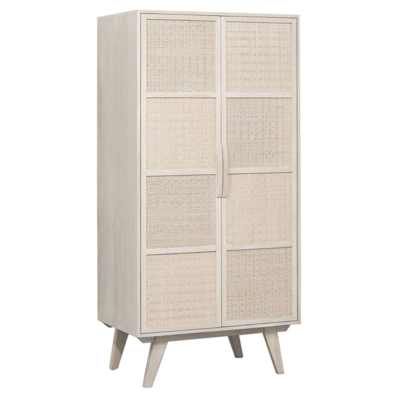 Credenza Home ESPRIT Bianco Rattan Legno di mango 87 x 55 x 178 cm