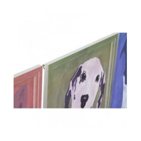 Quadro Home ESPRIT Azzurro Verde Arancio Città 50 x 2 x 50 cm (4 Unità)