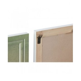 Quadro Home ESPRIT Azzurro Verde Arancio Città 50 x 2 x 50 cm (4 Unità)