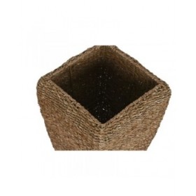 Set di vasi da fiori Home ESPRIT Naturale Metallo Fibra naturale 40 x 40 x 70 cm (3 Pezzi)