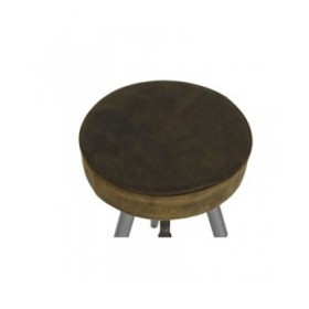 Sgabello Home ESPRIT Marrone Argentato Pelle Metallo 39 x 39 x 57 cm