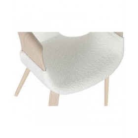 Sedia da Sala da Pranzo Home ESPRIT Bianco Poliestere Legno 55,5 x 67,5 x 80,5 cm