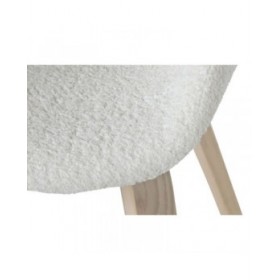 Sedia da Sala da Pranzo Home ESPRIT Bianco Poliestere Legno 55,5 x 67,5 x 80,5 cm
