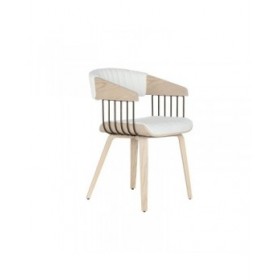 Sedia da Sala da Pranzo Home ESPRIT Bianco Poliestere Legno 51 x 55 x 76,5 cm