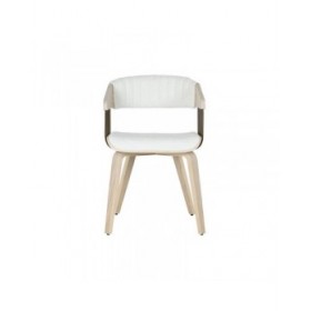 Sedia da Sala da Pranzo Home ESPRIT Bianco Poliestere Legno 51 x 55 x 76,5 cm