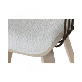 Sedia da Sala da Pranzo Home ESPRIT Bianco Poliestere Legno 51 x 55 x 76,5 cm