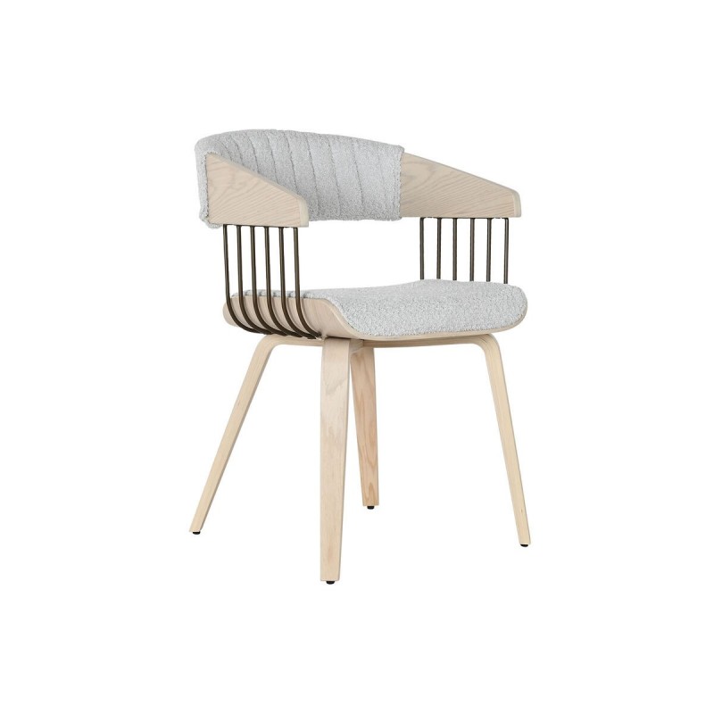 Sedia da Sala da Pranzo Home ESPRIT Grigio Poliestere Legno 51 x 55 x 76,5 cm
