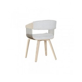 Sedia da Sala da Pranzo Home ESPRIT Grigio Poliestere Legno 51 x 55 x 76,5 cm