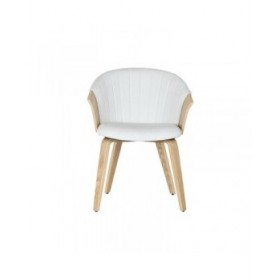 Sedia da Sala da Pranzo Home ESPRIT Bianco Poliestere Legno 60 x 57,5 x 79 cm