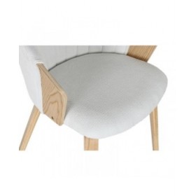 Sedia da Sala da Pranzo Home ESPRIT Bianco Poliestere Legno 60 x 57,5 x 79 cm