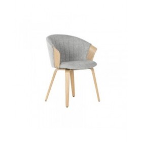 Sedia da Sala da Pranzo Home ESPRIT Grigio Poliestere Legno 60 x 57,5 x 79 cm
