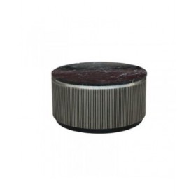 Tavolino da Caffè Home ESPRIT Argentato Ottone Marmo 98 x 98 x 48 cm