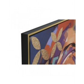 Tela Home ESPRIT Dorato polistirene Tela Coloniale Africana 82 x 3,5 x 122 cm (2 Unità)