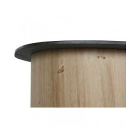 Tavolino da Caffè Home ESPRIT Naturale Marrone scuro Abete 90 x 90 x 40 cm