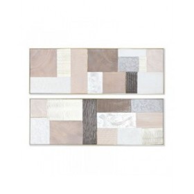 Quadro Home ESPRIT Marrone Beige polistirene Tela Moderno Città 152 x 5 x 52 cm (2 Unità)