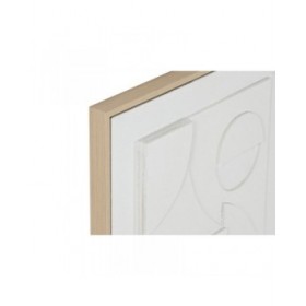 Quadro Home ESPRIT Bianco polistirene Tela Astratto Scandinavo 40 x 4,8 x 50 cm (3 Unità)